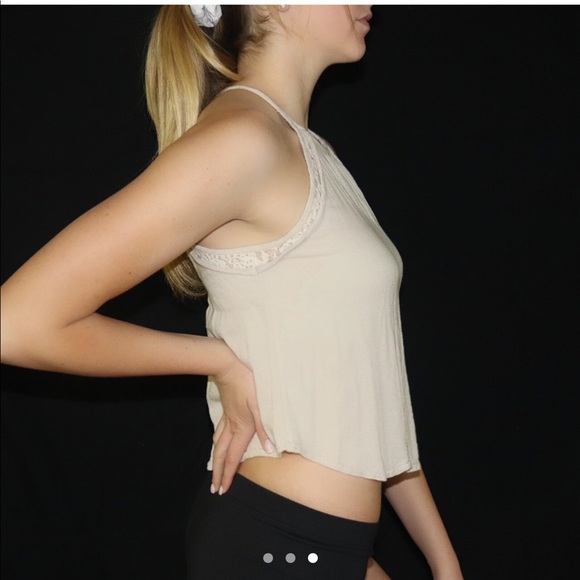 A lace and cream top with an open back! - Picture 3 of 3